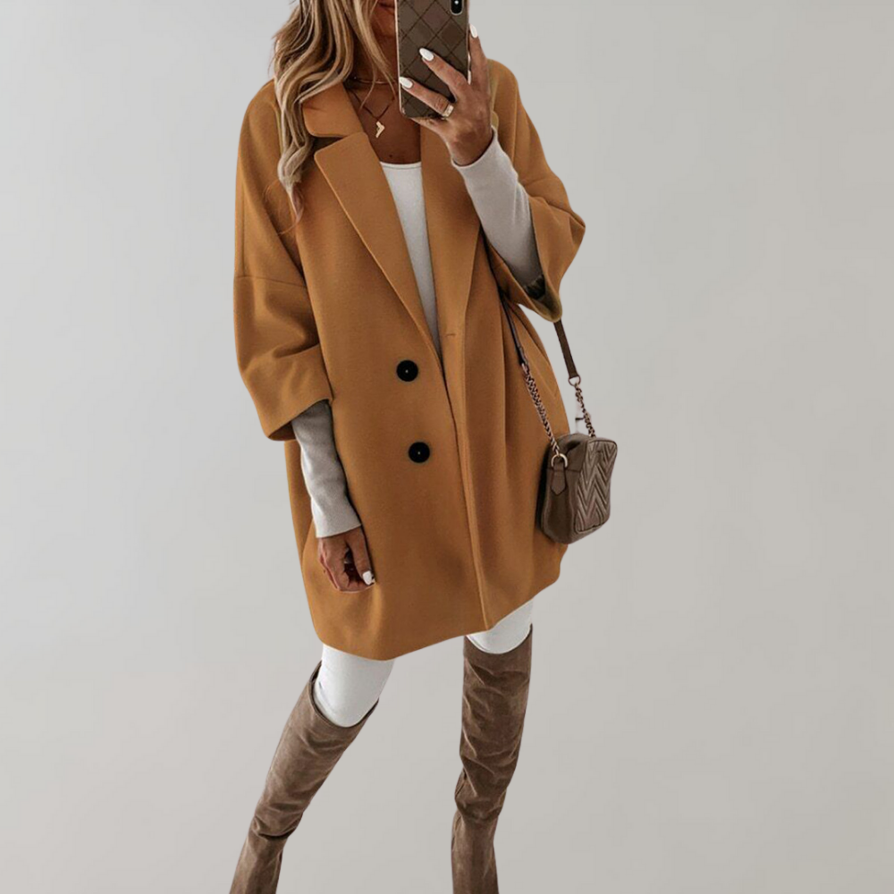 Berg-Feldt | Manteau d'Hiver à Revers Larges pour Femmes - Double Boutonnage