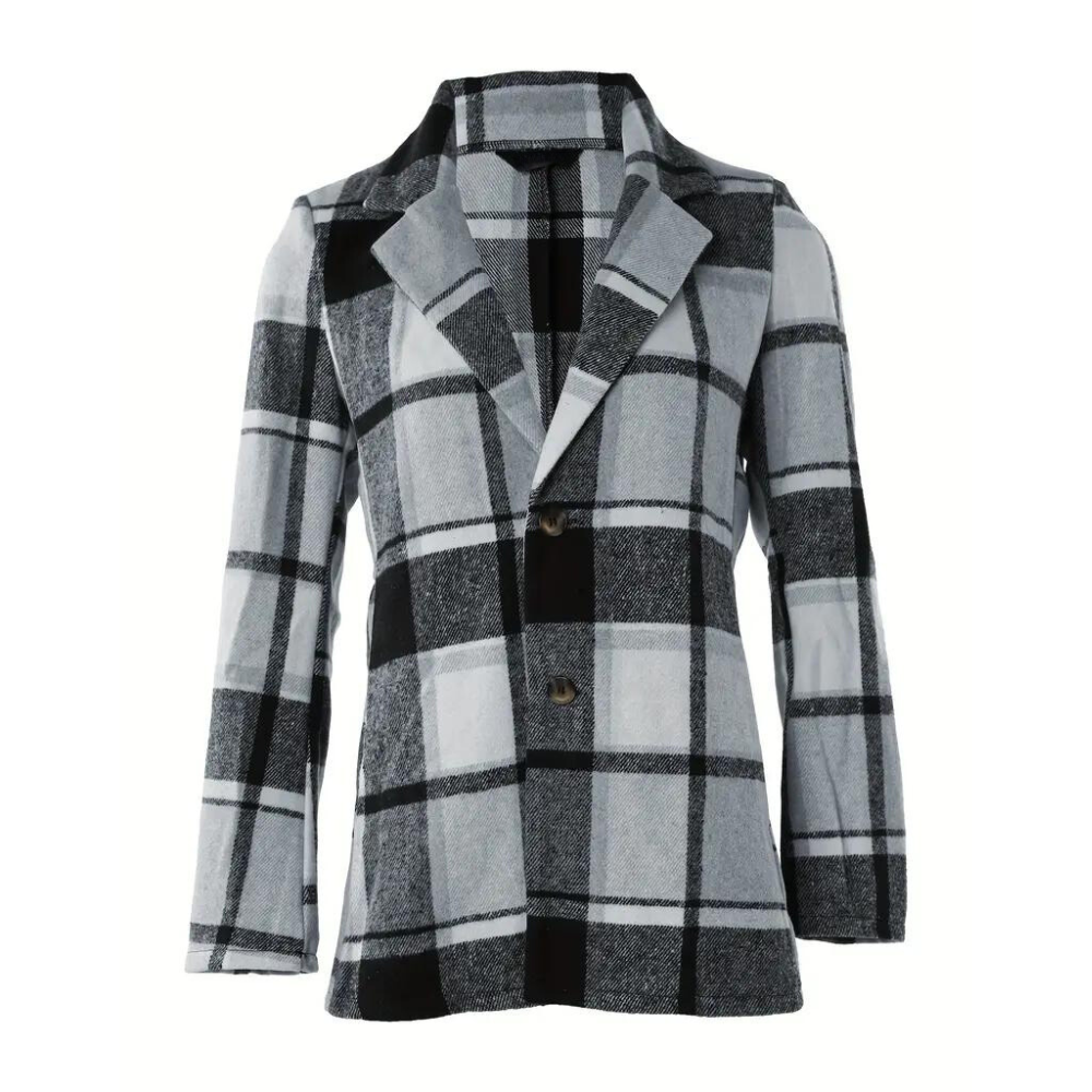 Berg-Feldt | Kariertes Jacke mit Klassischem Kragen Polyester/wolle Stilvoll und Komfortabel