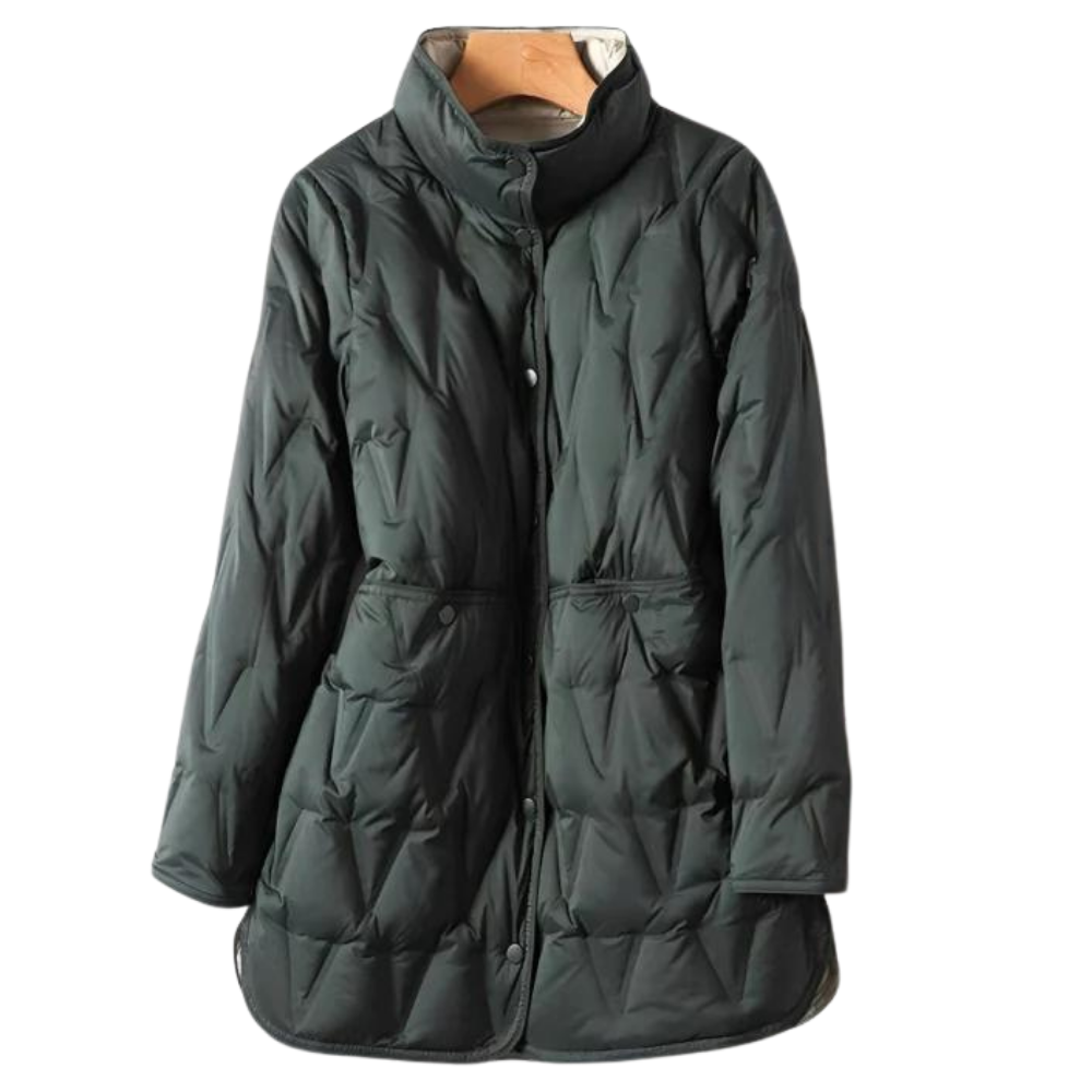 Berg-Feldt | Mock-Snap-Button Gesteppte Pufferjacke