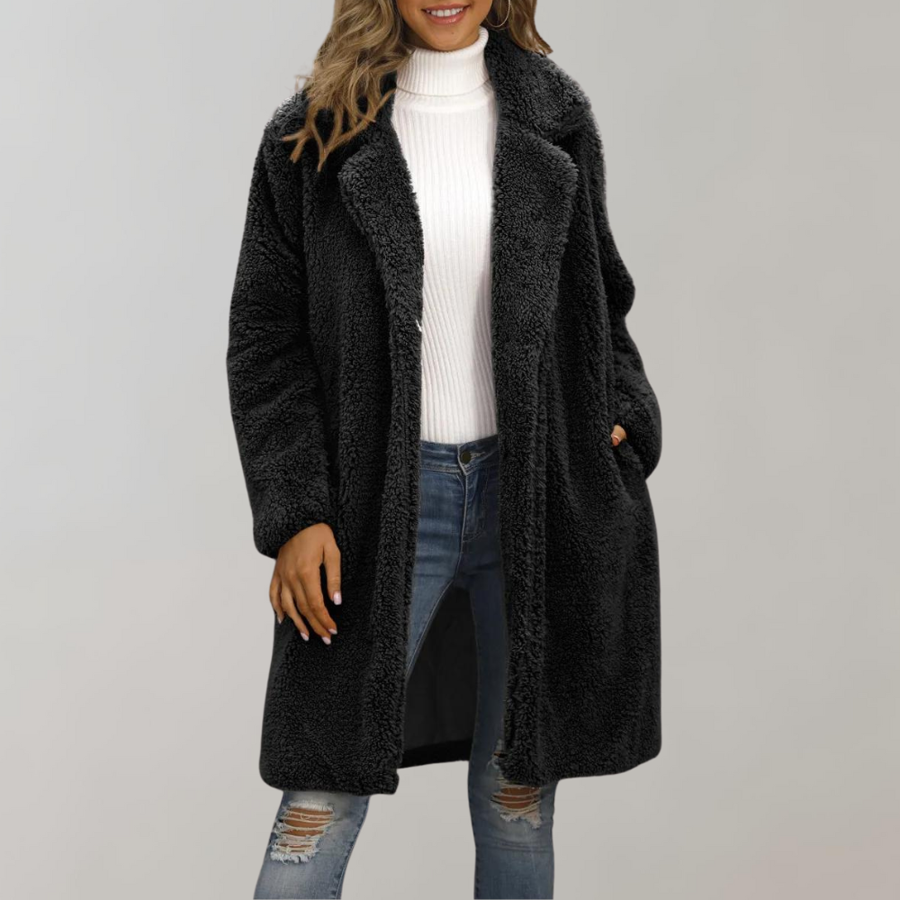 Berg-Feldt | Oversized Teddyjacke mit Kapuze Fleece Gemütlich und Warm