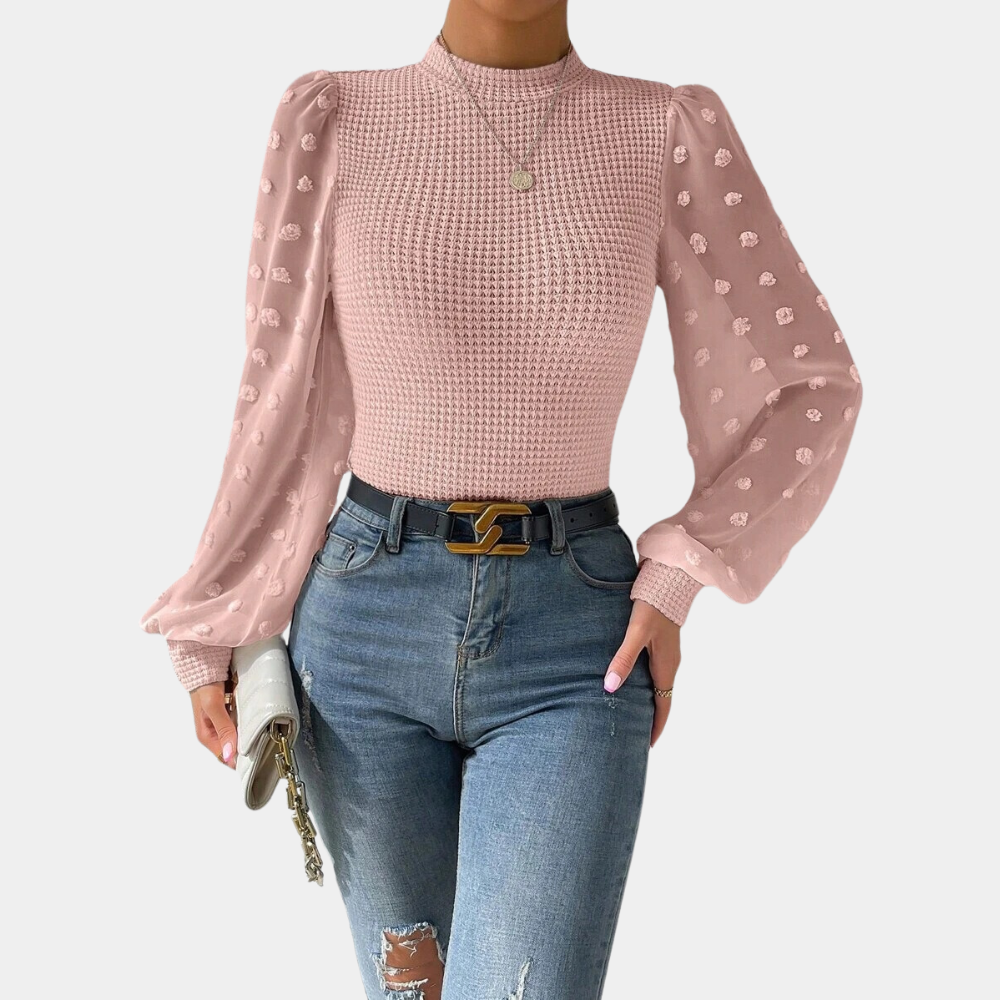 Berg-Feldt | Strickbluse mit Chiffonärmeln Polyester Elegantes Design