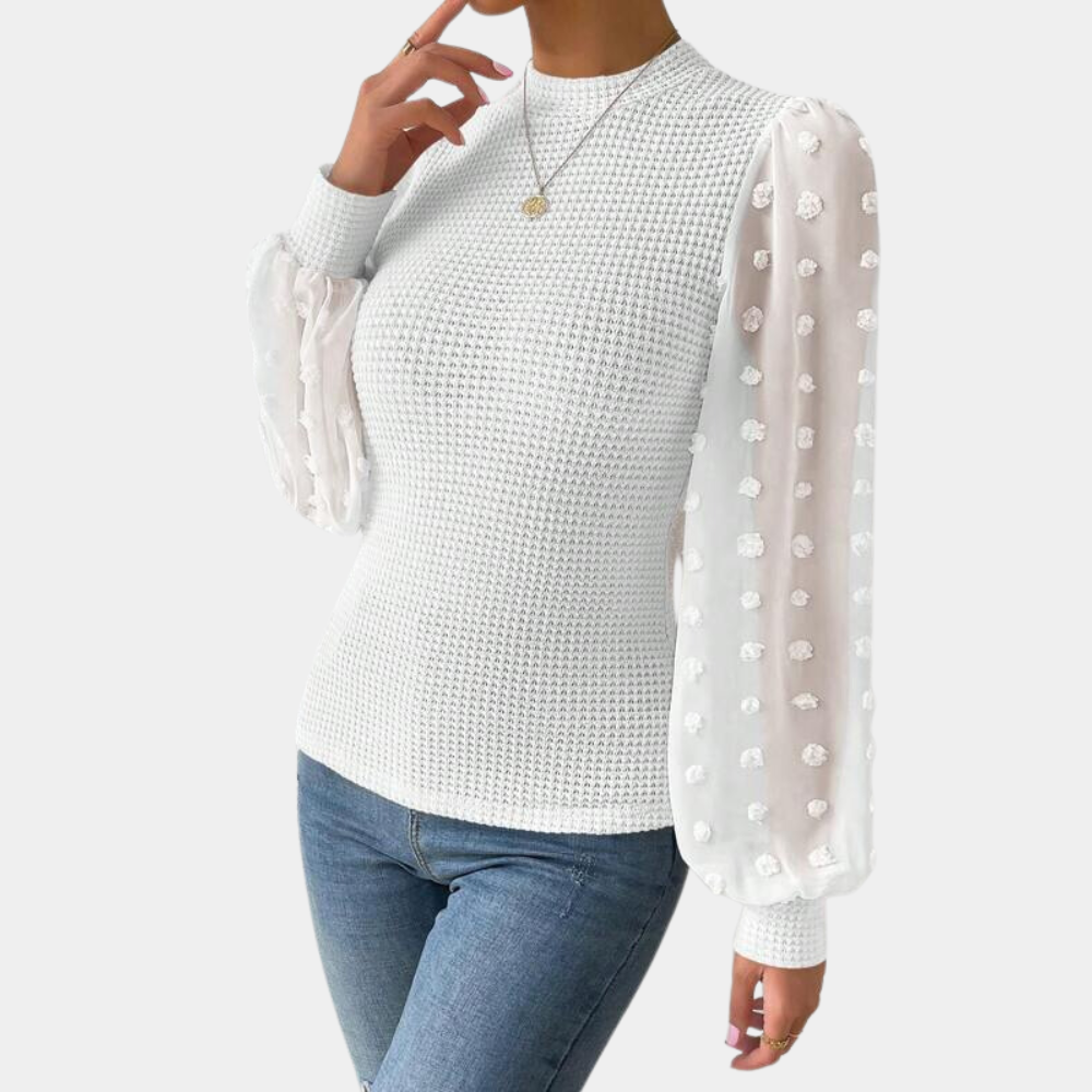 Berg-Feldt | Strickbluse mit Chiffonärmeln Polyester Elegantes Design