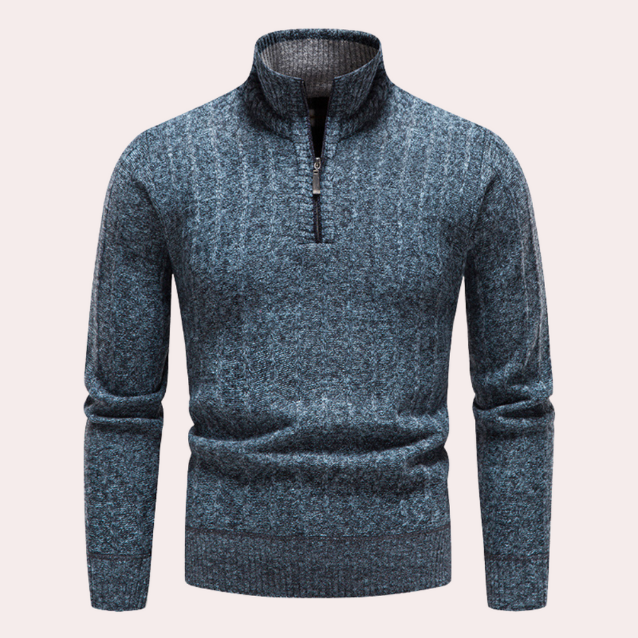 Berg-Feldt | Herrenpullover mit Rollkragen und Reißverschluss