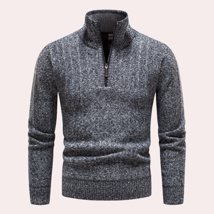 Berg-Feldt | Herrenpullover mit Rollkragen und Reißverschluss