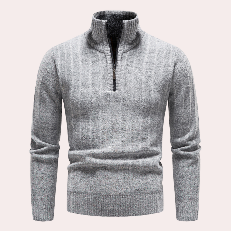 Berg-Feldt | Herrenpullover mit Rollkragen und Reißverschluss