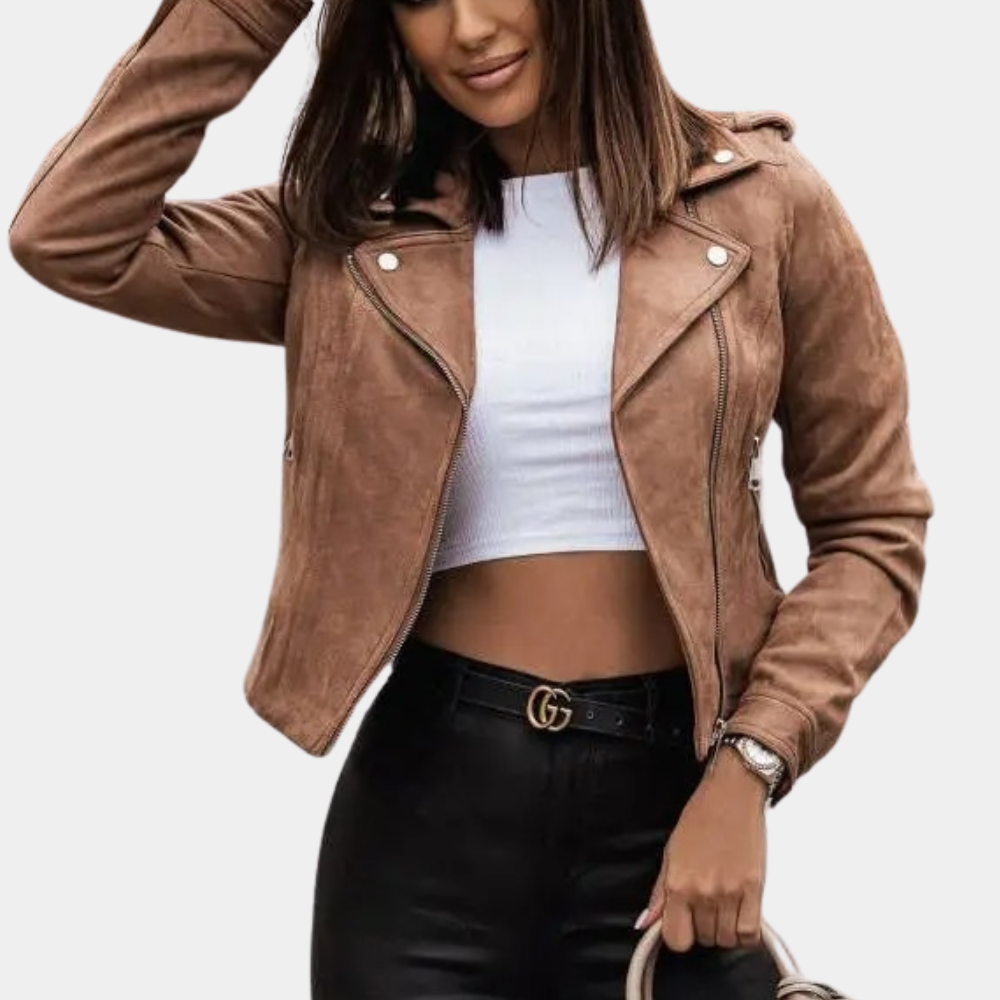 Berg-Feldt | Stilvolle Bikerjacke Wildlederlook Trendy und Elegant