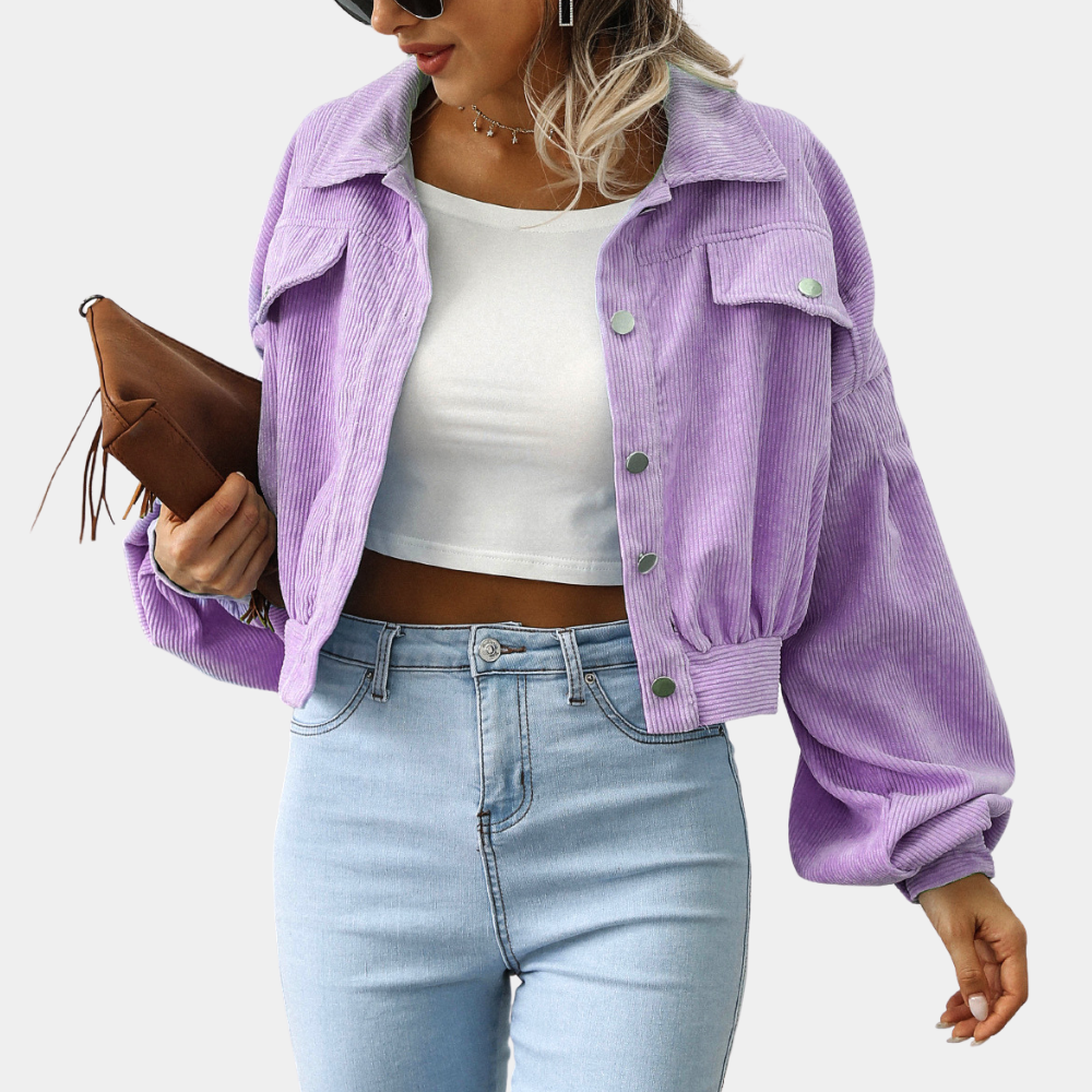 Berg-Feldt | Trendy Kurze Jacke Samt Lässig und Stilvoll