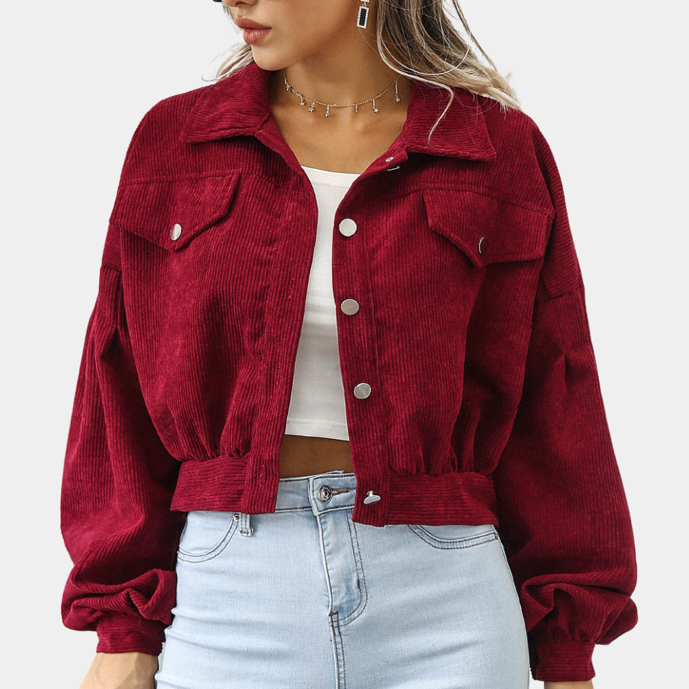 Berg-Feldt | Trendy Kurze Jacke Samt Lässig und Stilvoll