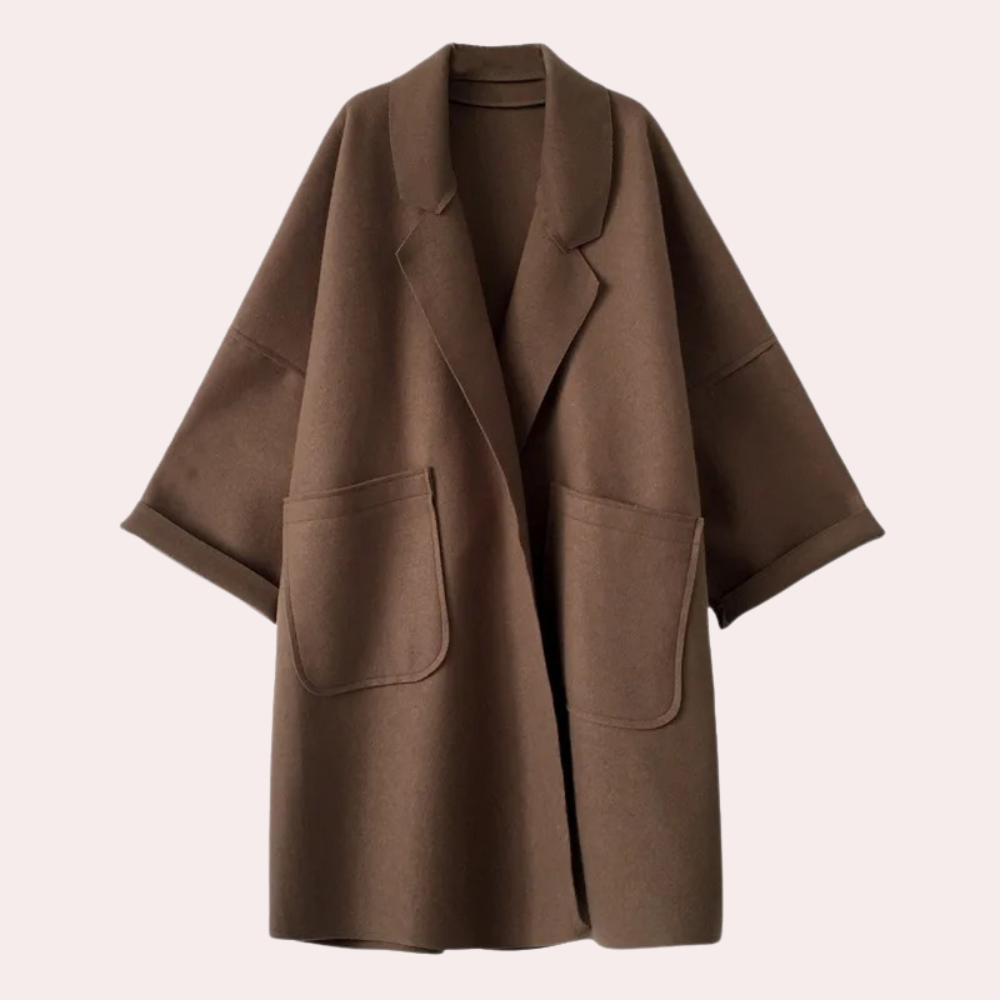 Berg-Feldt | Oversized Mantel mit Großen Taschen Wolloptik Lässig und Schick