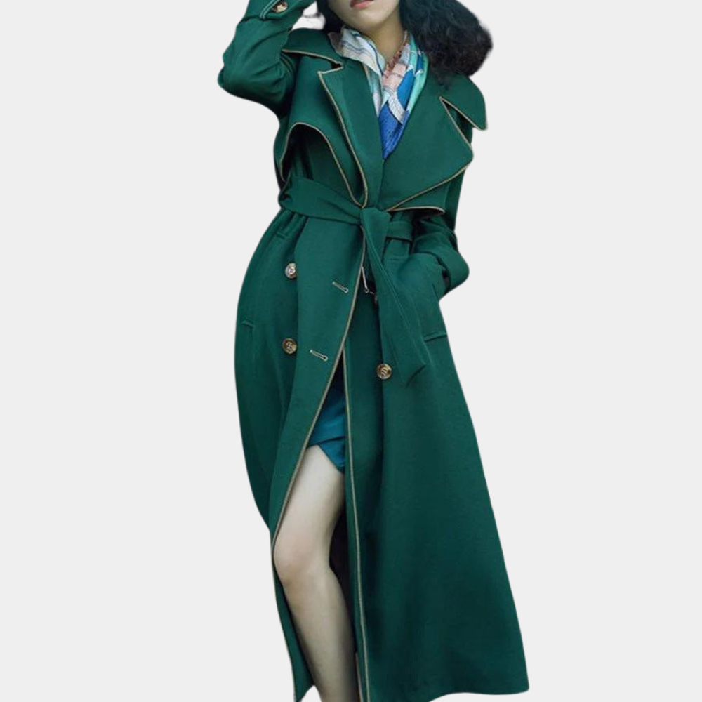 Berg-Feldt | grüner Trenchcoat - elegante Damenoberbekleidung