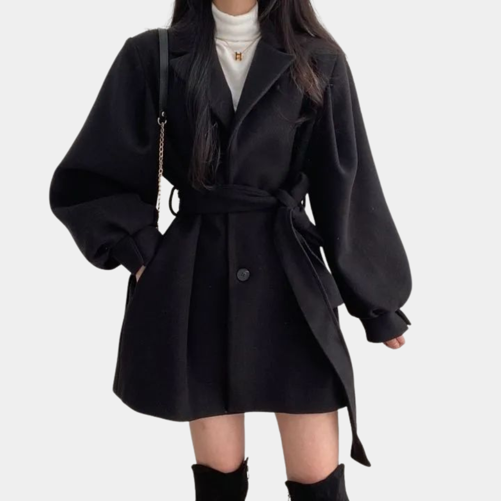 Berg-Feldt | Manteau d'hiver pour femme avec manches bouffantes et ceinture