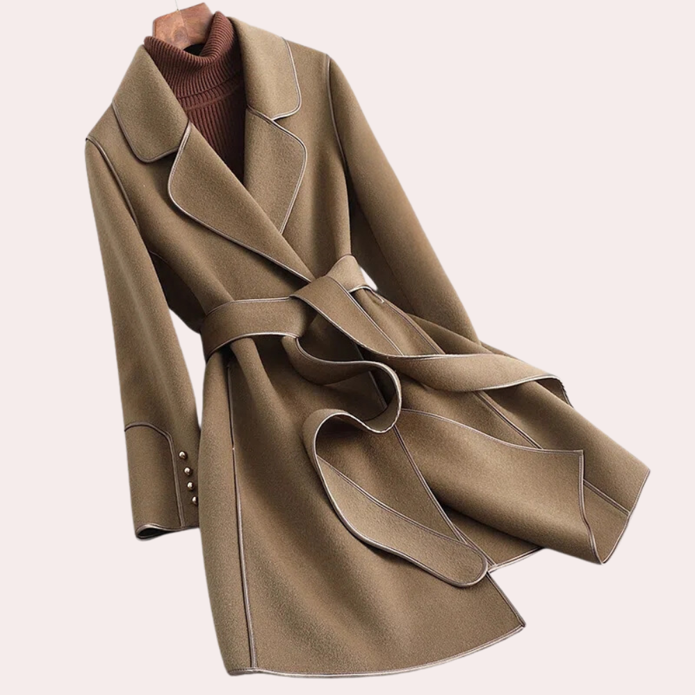 Berg-Feldt | Manteau en laine avec ceinture à nouer Design intemporel Parfait pour l'automne et l'hiver