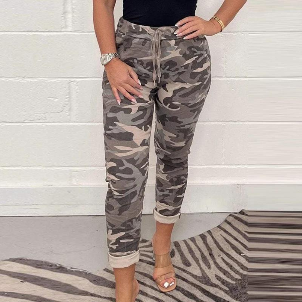Penelope Women's Trousers: Luxurious Camouflage Look for Ultimate Comfort