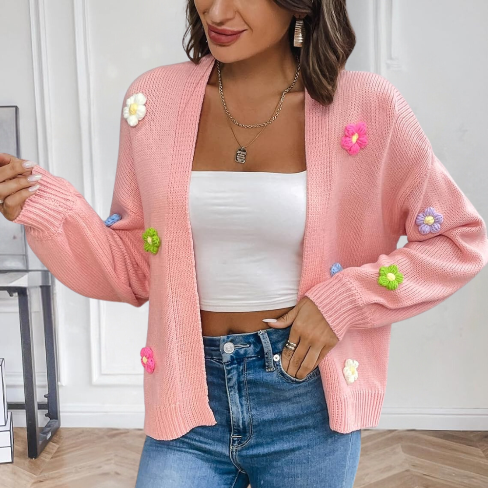 Berg-Feldt | Damenjacke mit 3D Blumen – Maribel