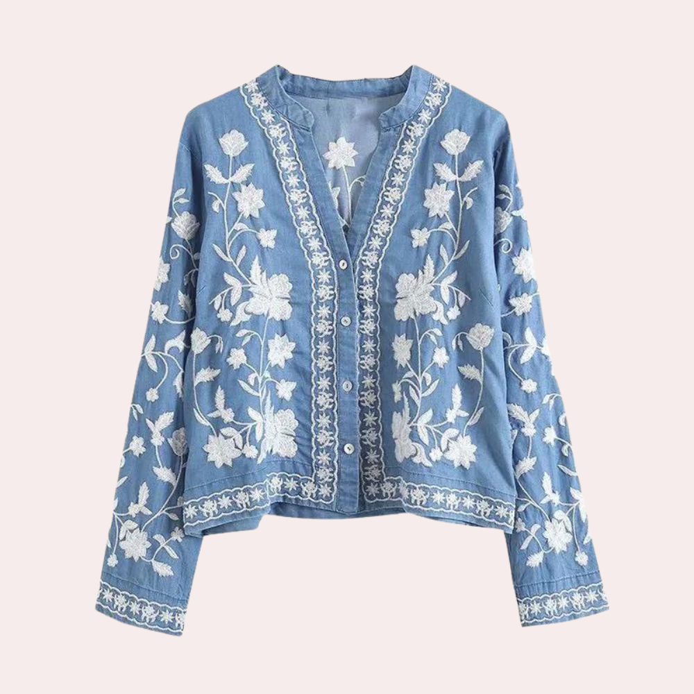 Cardigan Breanne : Élégant gilet à motifs floraux et broderies