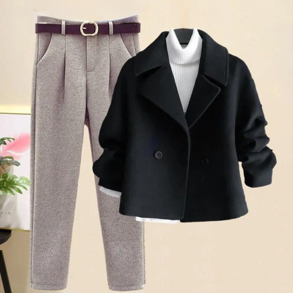 Ensemble d'hiver 3 pièces Lacey de luxe pour femmes, alliant confort et style suprêmes