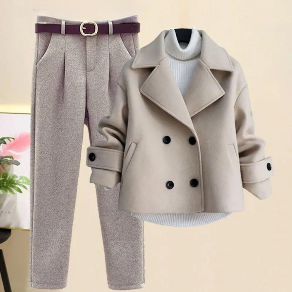 Ensemble d'hiver 3 pièces Lacey de luxe pour femmes, alliant confort et style suprêmes