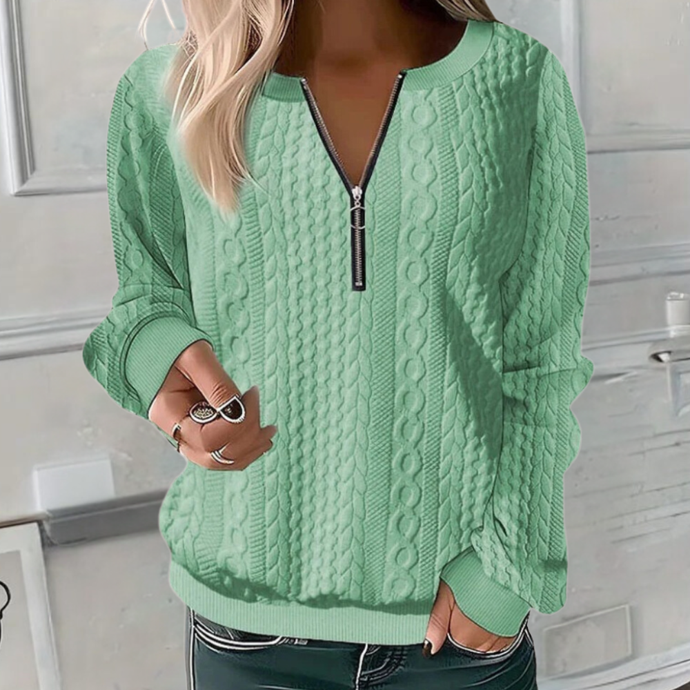 Modischer Zopfpullover für Frauen