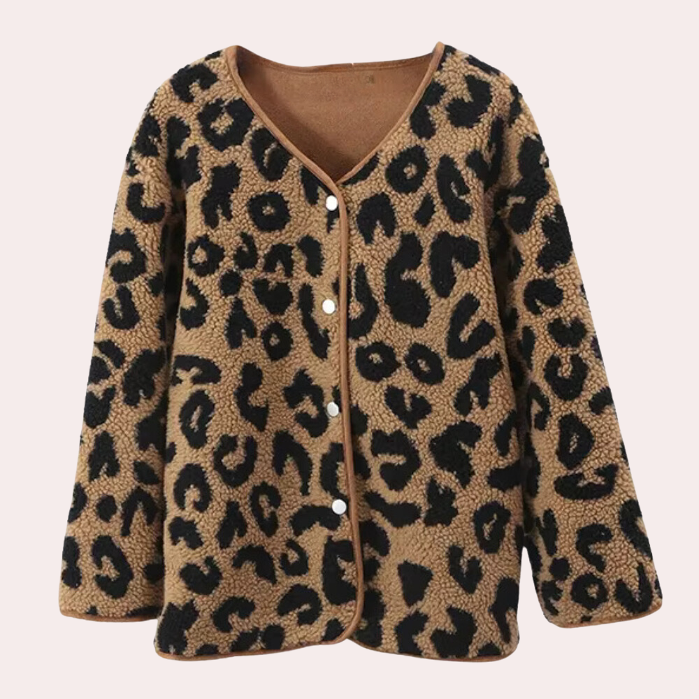 Berg-Feldt | Eleganter Herbstmantel mit Leopardenmuster für Frauen