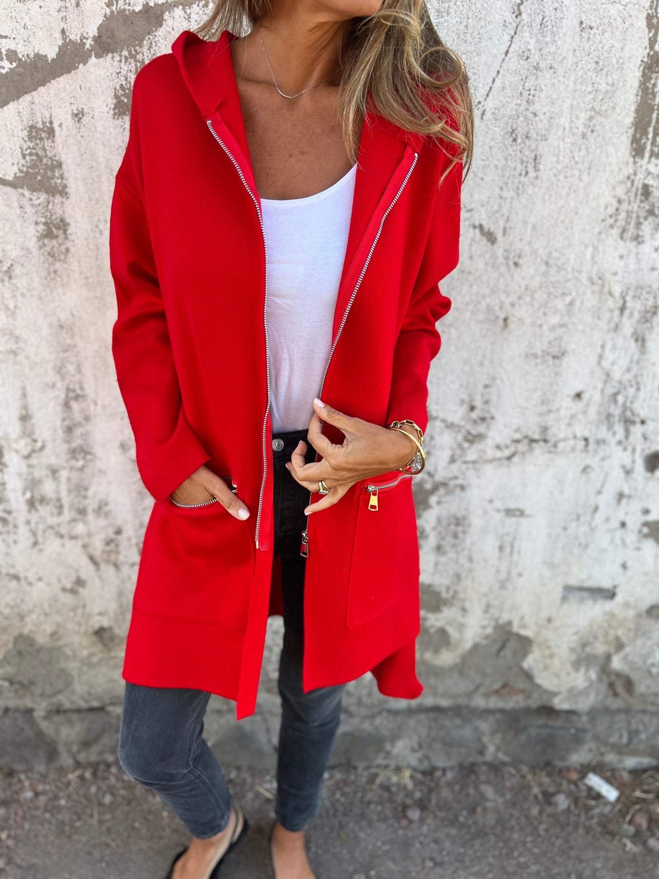 Veste à capuche zippée cool pour femme - Carlie