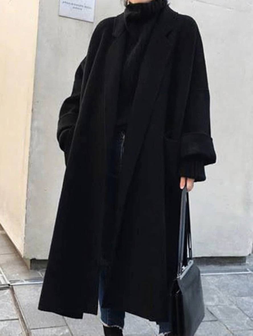 Manteau Berg-Feldt | Laine mélangée - fin vêtement d'extérieur long pour femme