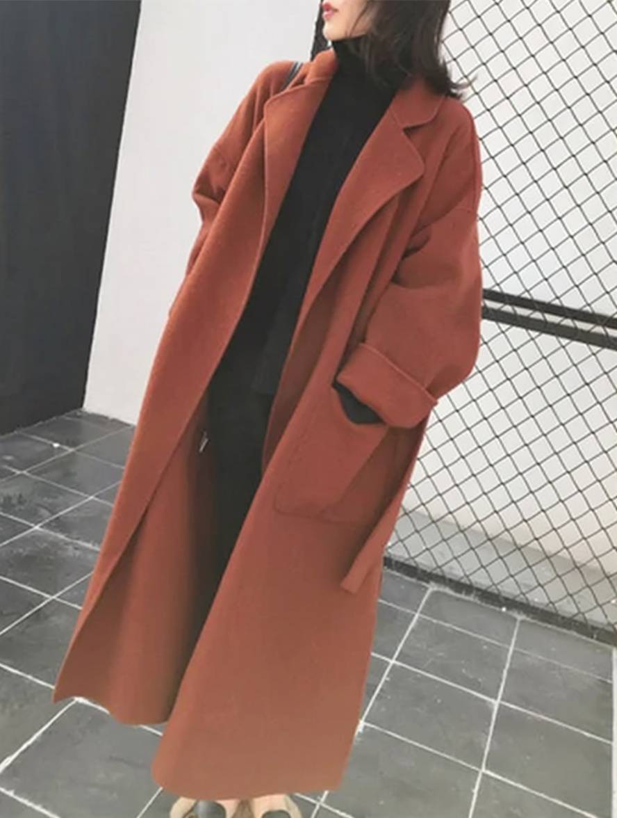 Manteau Berg-Feldt | Laine mélangée - fin vêtement d'extérieur long pour femme