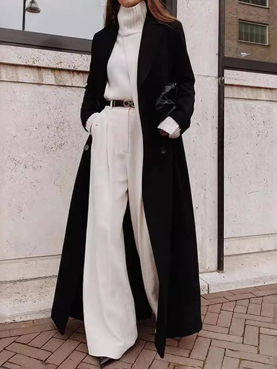 Berg-Feldt | schwarze Überjacke - eleganter Mantel mit geräumigen Taschen