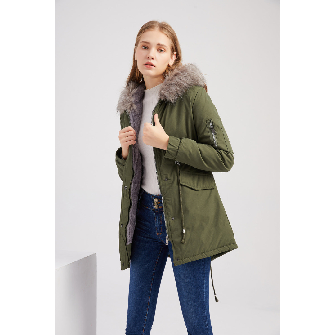 Berg-Feldt | Parka à Capuche Classique pour Femme Veste d'Hiver