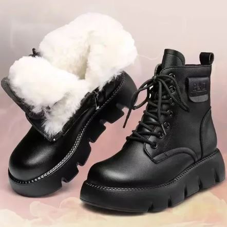 Berg-Feldt | Bottes d'Aviateur Rétro en Cuir Souple pour Femmes avec Fermeture Éclair