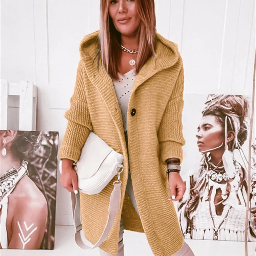 Berg-Feldt | Strick Kapuzenpullover Cardigan mit Knöpfen