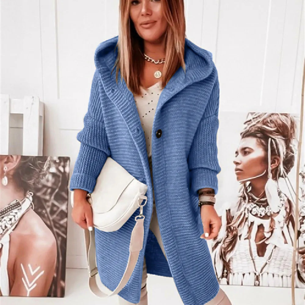 Berg-Feldt | Strick Kapuzenpullover Cardigan mit Knöpfen