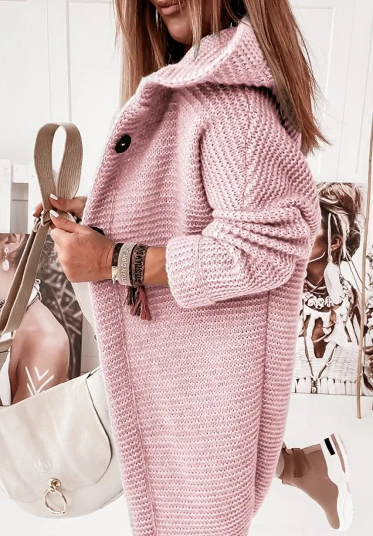 Berg-Feldt | Strick Kapuzenpullover Cardigan mit Knöpfen