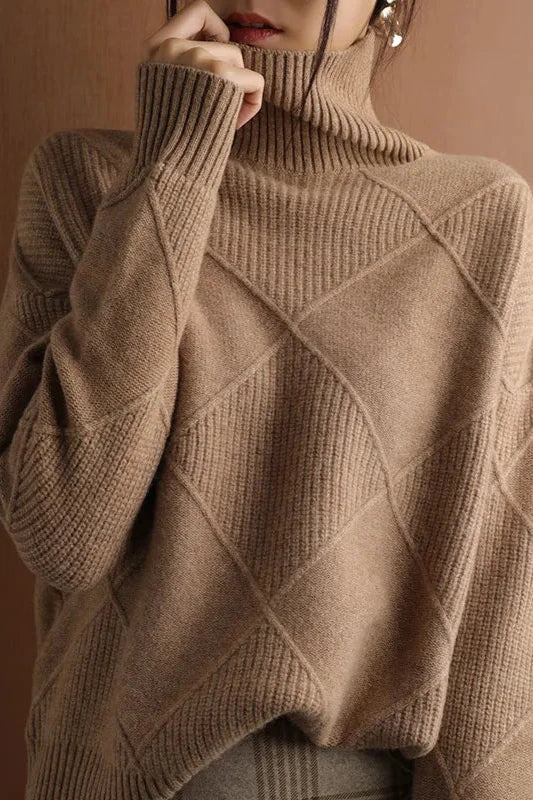 Berg-Feldt | Pullover - Damen Diamant Strick Rollkragenpullover