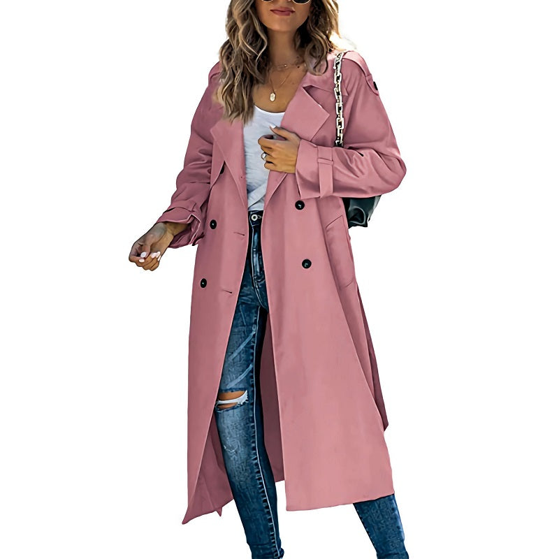 Berg-Feldt | Eleganter Langer Trenchcoat für Damen Moderner Stil mit Klassischem Charme