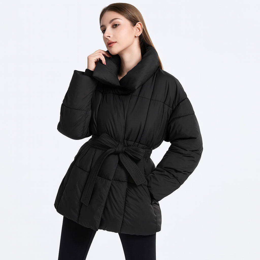 Berg-Feldt | Trendy Damen Winterjacke mit verstellbarem Gürtel