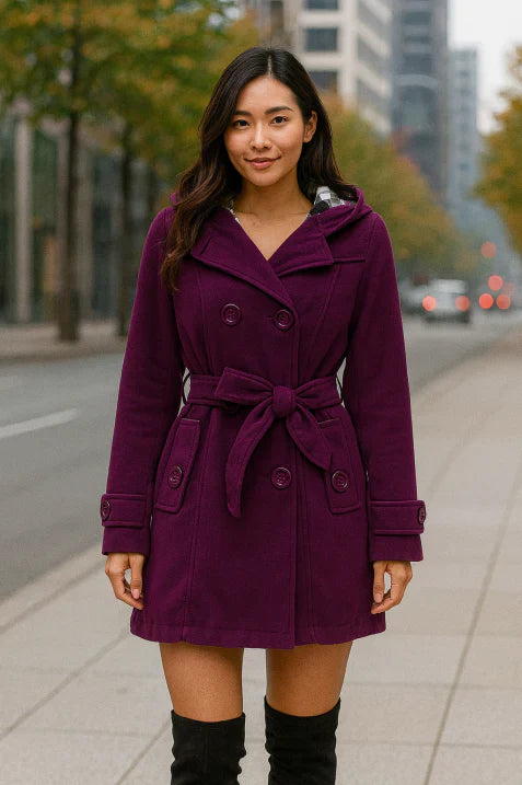 Berg-Feldt | Manteau à capuche croisé avec ceinture pour femme