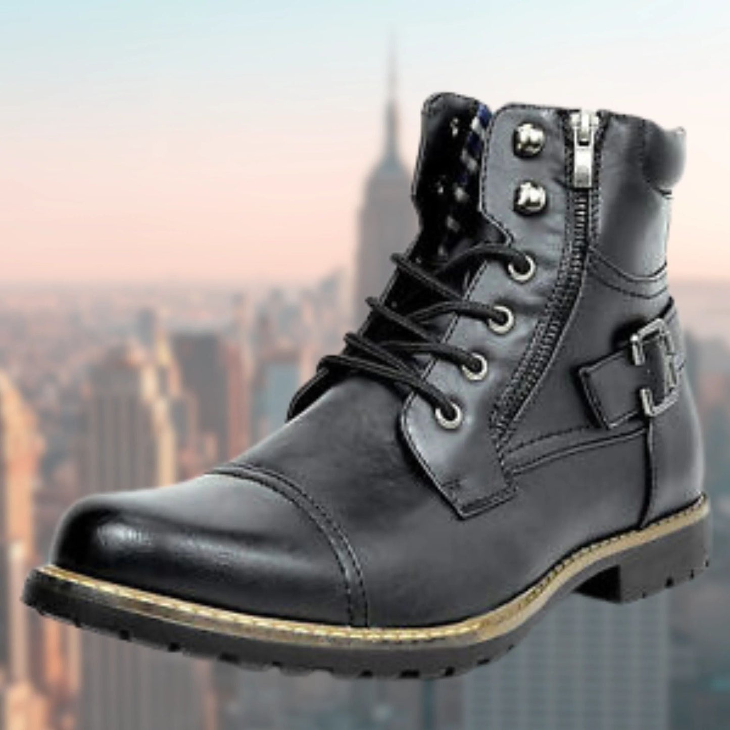 Bottes de moto Chester en cuir pour homme