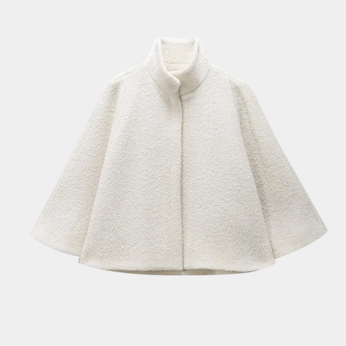 Berg-Feldt | High Neck Cape Mantel Elegante a Linien Swing Jacke