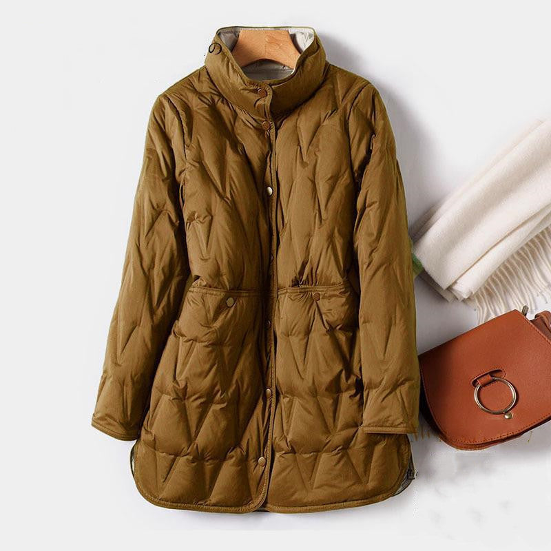 Berg-Feldt | Mock-Snap-Button Gesteppte Pufferjacke