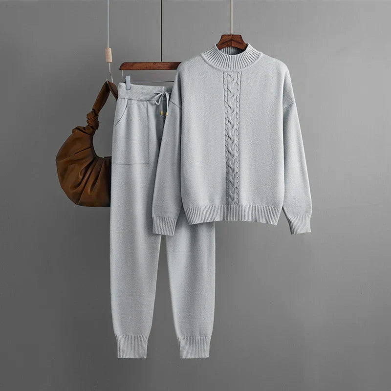 Berg-Feldt | Ensemble pull et pantalon en maille à col roulé, demi-col roulé
