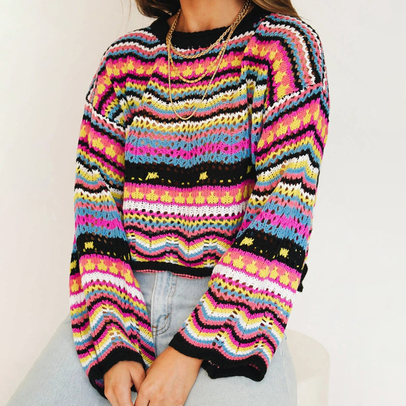 Berg-Feldt | Gestreifter Strickpullover Mit Feinem Design