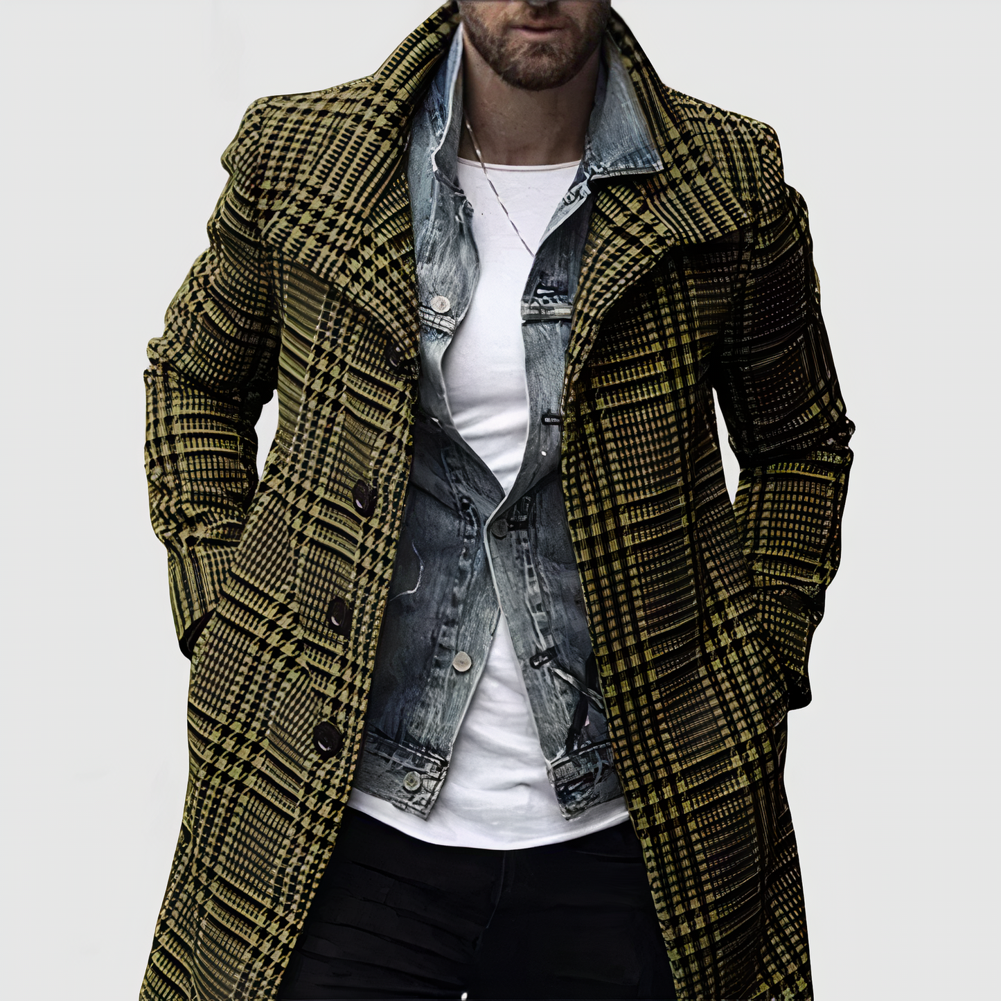 Manteau Dylan à revers écossais