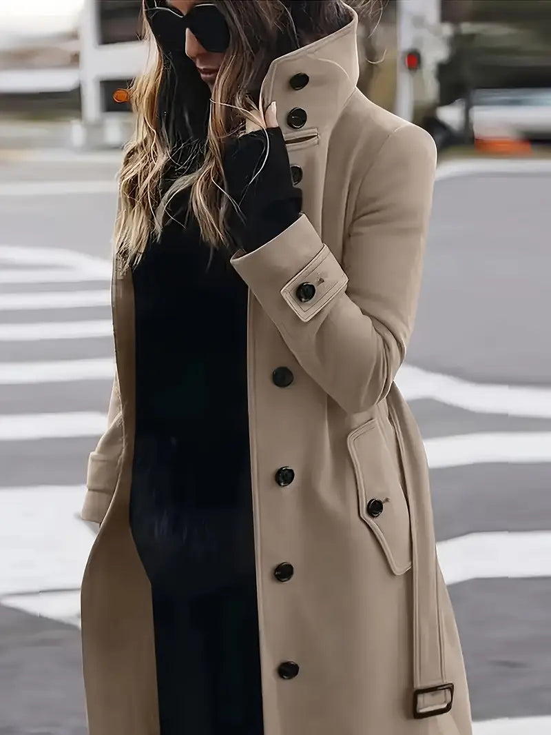 Berg-Feldt | Langer Trenchcoat, Knittedesign
