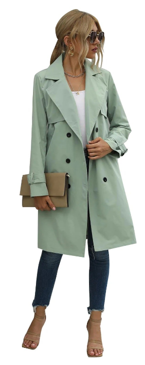 Berg-Feldt | Lange Trenchcoat mit Taillengürtel und Knöpfen