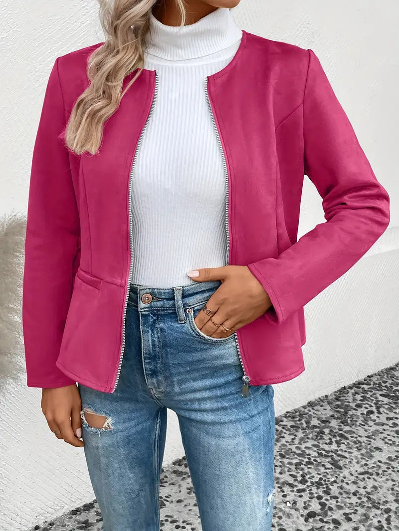 Berg-Feldt | Übergangsjacke Slim Fit mit Reißverschluss und Rundhalsausschnitt