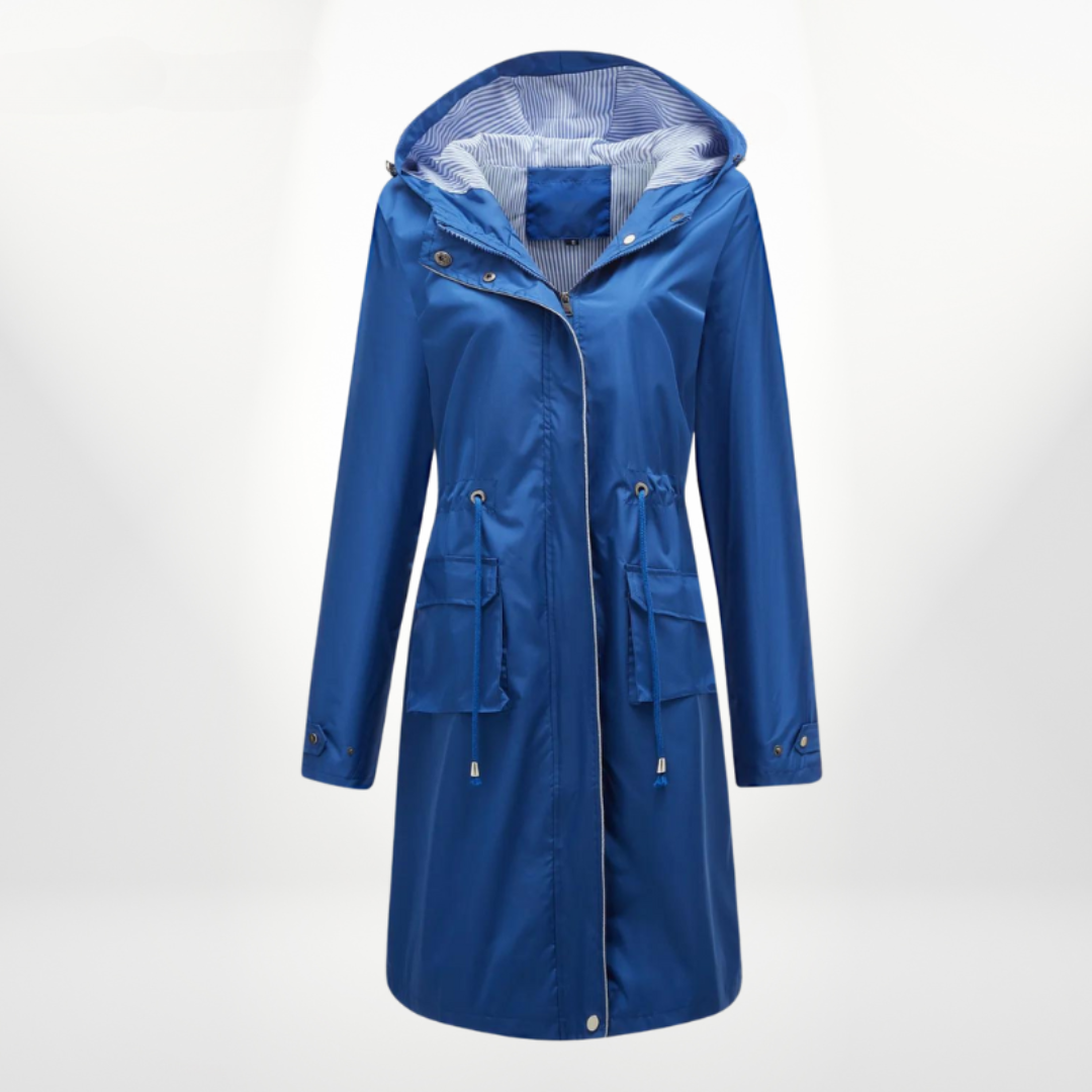 Berg-Feldt | Schwarzer Trenchcoat mit Kapuze und Reißverschlussclosure
