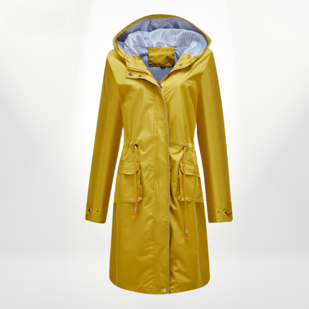 Berg-Feldt | Schwarzer Trenchcoat mit Kapuze und Reißverschlussclosure