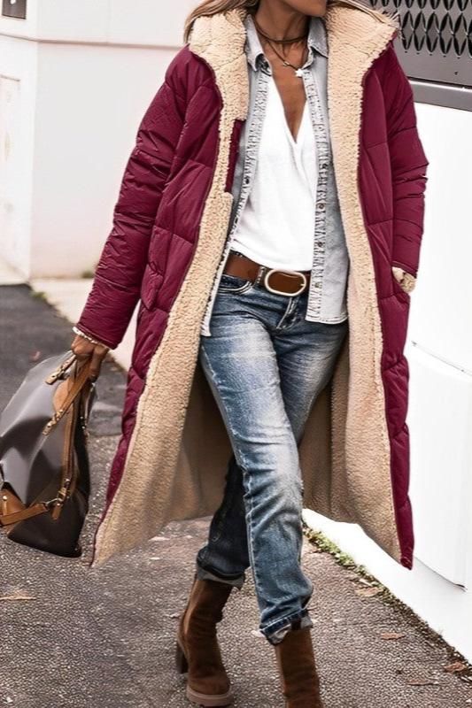 Berg-Feldt | gesteppte Winterjacke Damen - wendbare warme Jacke mit Kapuze
