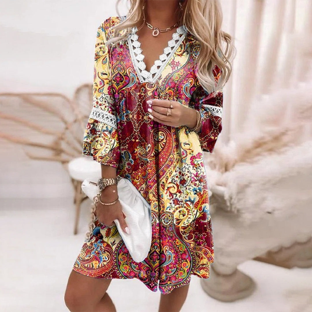 Trendiges, lockeres Kleid mit Druck - Evia