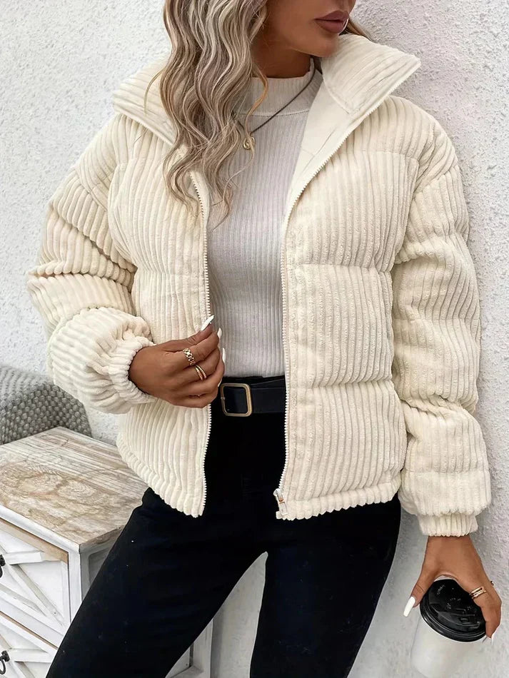 Berg-Feldt | Steppjacke - Cord-Kanale Textur - Reißverschluss Vorne - Gepolsterte Freizeit-Oberbekleidung